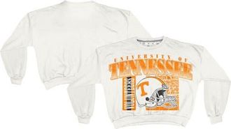 Pressbox Womens Pressbox White Tennessee Volunteers Oversized Janice Retro Waist-Length Sweatshirt at Nordstrom, Size Xx-Large
