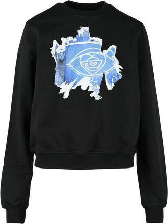 Diesel Maglia Sweatshirt - Dames - Sweatshirts - Zwart - XL - Katoen - Hoodies & sweatvesten