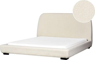 Beliani Beliani - Classico Letto Boucle imbottito con testiera Letto 160 x 200 cm a doghe Beige Chiaro Roisel