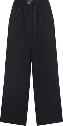 Yohji Yamamoto Wide-Leg Black Nylon Trousers With Adjustable Cuffs And Functional Pockets