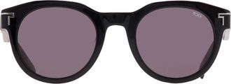 Tumi Grey Oval Unisex Sunglasses STU509 1BLA 50