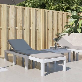 vidaXL Tumbona Con Cojines Pp Blanco Vidaxl