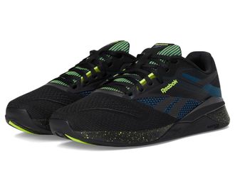 Reebok Mens Nano X4 Cross Training Shoes, Black/Escape Blue/Digital Lime, 10.5 Women/9 Men