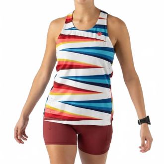 Rabbit Womens Race Pace Tank In Vaporous Grey Multi-Color
