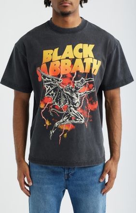 Bravado Oversize Black Sabbath Fly Graphic T-Shirt in Washed Black at Nordstrom, Size Xx-Large