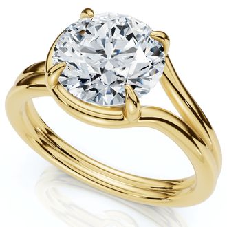 Pompeii3 Certified 2Ct Blaire Diamond Knot Solitaire Engagement RIng 14k Gold Lab Grown