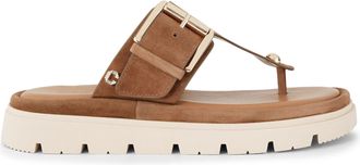 Carvela Womens Suede Pavilion T Bar Mule Sandals - Brown - Size UK 8