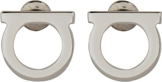 Ferragamo Rounded Horseshoe Design Earrings with Polished Finish