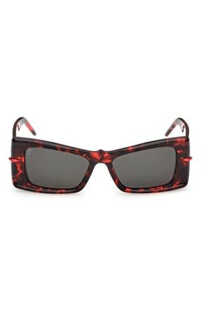 Christian Louboutin 54mm Butterfly Sunglasses in Red Havana /Gold /Zeiss at Nordstrom