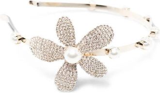 Rosantica Crystal-Embellished Flower Headband - Gold