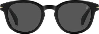 Eyewear by David Beckham Rond montuur acetaat zonnebril - unisex - Zonnebrillen - Zwart - 50 MM - Accessoires
