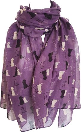 GlamLondon Retriever Labrador Dog Scarf Womens Fashion Large Lightweight Wrap Scarves (Purple)