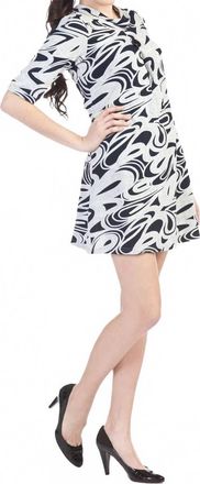 Papillon Rubber Paisley Print Sweater Dress In Navy
