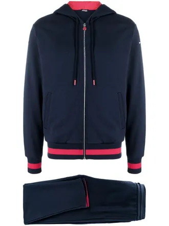 Kiton Tuta sportiva con ricamo - Blu