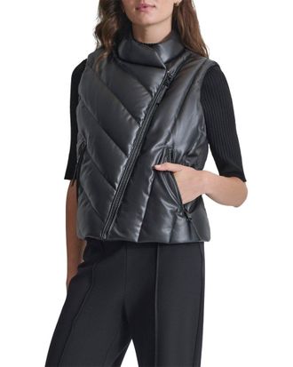 DKNY Dkny Asymmetrical Zip Puffer Vest