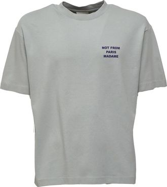 Dr&ocirc;le de Monsieur Slogan T-shirt - Heren - T-shirts - Grijs - M - Katoen - Tops