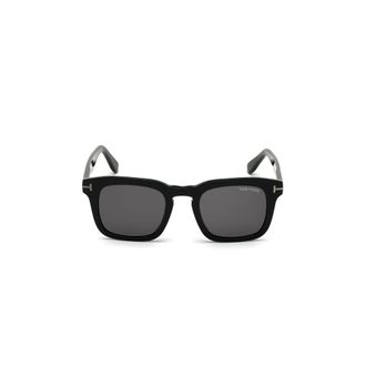 Tom Ford Bold Square Acetate Sunglasses with Glossy Black Finish