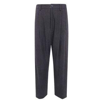 Ziggy Chen Pantalones plisados de tiro bajo - Trousers - Hombre - Marr&oacute;n - S