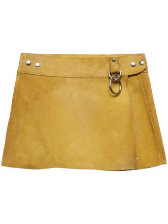 Prada Suède mini-rok - Geel