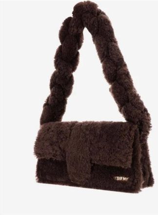 Jacquemus Le Bambidou Fur Shoulder Bag Dark Brown