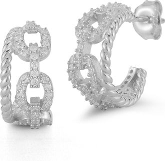 Glaze Jewelry Sterling Silver Double Link Hoops