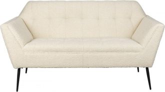 Dutchbone Sof&aacute; de 2 plazas en tejido boucl&eacute; crema