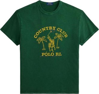 Ralph Lauren T-shirt met grafische print en ronde hals - Heren - T-shirts - Groen - 2XL - Tops