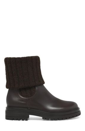 Gianvito Rossi Tenney Booties in Brown Fabric And Nappa at Nordstrom, Size 36.5