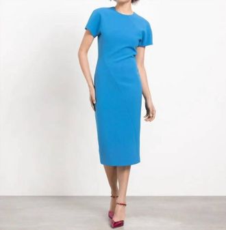 Victoria Beckham Spiral Seam Dress In Sky Blue