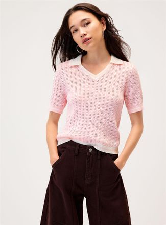 Only Womens Contrast trim pointelle knit sweater