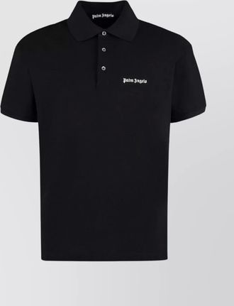 Palm Angels ribbed collar polo shirt with side slits