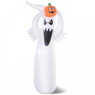 TJ Hughes Halloween Inflatable Ghost with LED Lights 1.8m - TJ Hughes