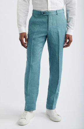 Zanella Parker Linen Pants in Turquoise at Nordstrom, Size 34