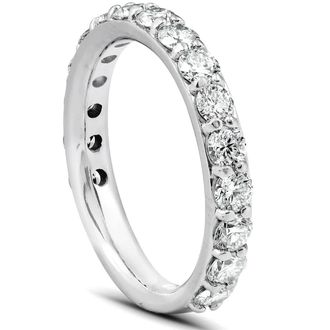 Pompeii3 1 1/2 Ct Diamond Wedding Ring 14k White Gold Stackable Anniverary Band