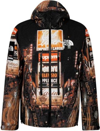 SUPREME x The North Facetaped seam shell jacket - unisex - Nylon - S - Brown