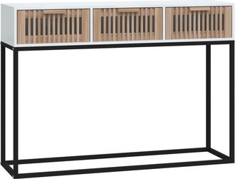 vidaXL Vidaxl - Mesa Consola Hierro Y Madera Contrachapada Blanco 105x30x75 Cm