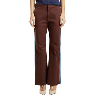 Cynthia Rowley Cotton Cropped Flared Pants in Brown at Nordstrom, Size 6