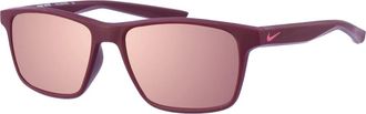 Nike Rechthoekige zonnebril met roze spiegelglazen - unisex - Zonnebrillen - Rood - ONE Size - Accessoires