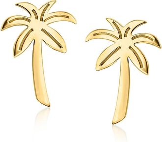 Ross-Simons Italian 10kt Yellow Gold Palm Tree Stud Earrings