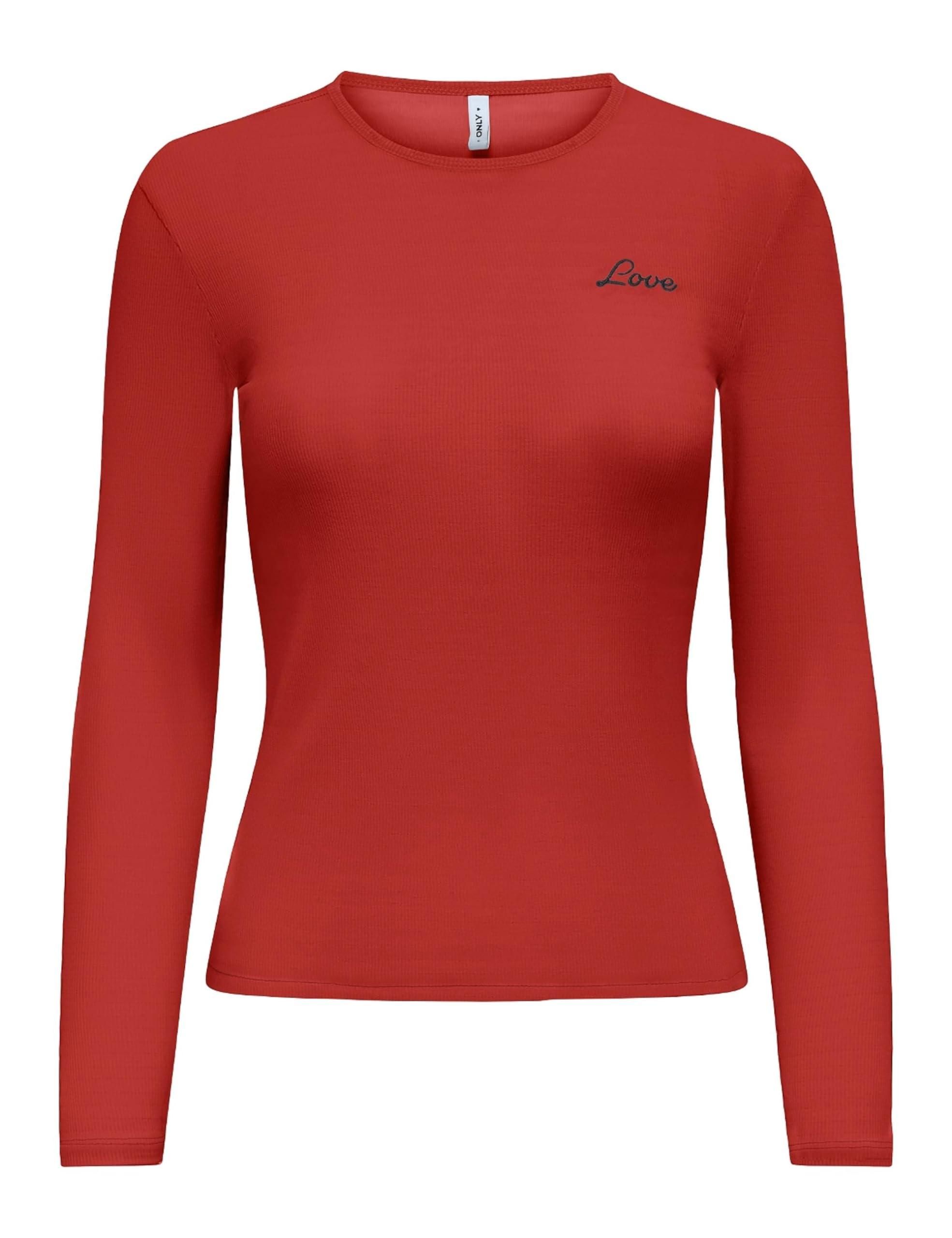 ONLY Damen Longsleeve Shirt – 95% Baumwolle, 5% Elasthan, Schwarz, Basic-Top Für Casual Und Büro