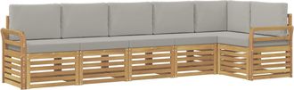 vidaXL Conjunto De Sof&aacute;s De Exterior 6 Uds. Blanco Y Gris Claro Vidaxl