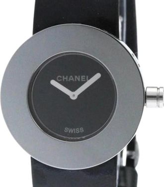 Chanel Pre-owned La Ronde Polshorloge - Dames - Vintage Horloges - Zwart - ONE Size - Leer - Vintage