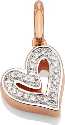 Monica Vinader Rose Gold Alphabet Heart Diamond Pendant Charm Diamond