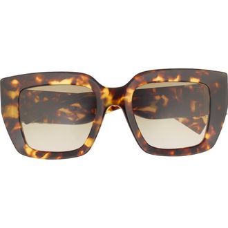 Miu Miu 51mm Gradient Square Sunglasses in Honey Havana /Brown Gradient at Nordstrom