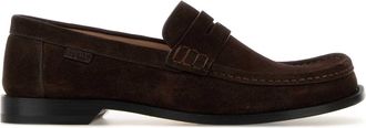 Loewe Dark Brown Suede Campo Loafers
