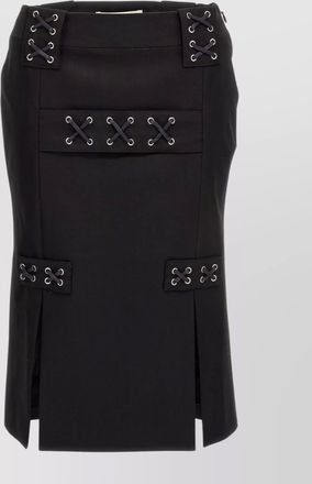 Alessandra Rich lace-up skirt with fitted silhouette and slits