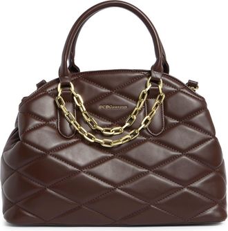 BCBGeneration Quilted Double Compartment Satchel in Chocolate at Nordstrom Rack