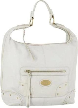 Bally Pre-owned Shoulder Bags, female, White, Size: ONE SIZE Pre-owned Leather Shoulder Bag