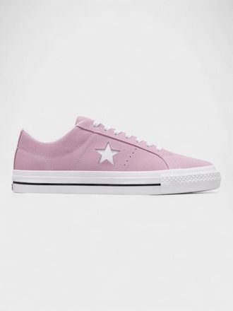 Converse Cons One Star Pro Suede Lilac Womens Trainers - Pink & White - Size UK 9.5