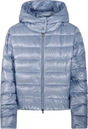 Herno Short Down Jacket with Light Blue Hood